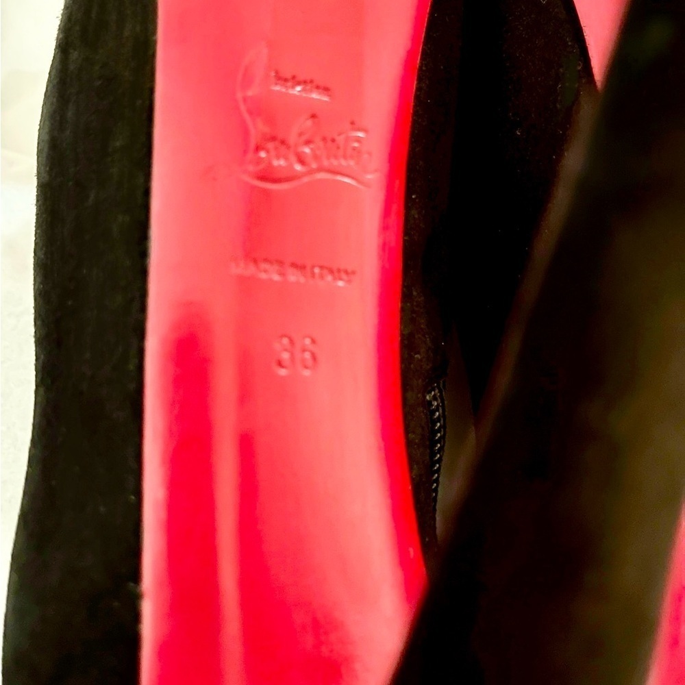 Christian Louboutin Daf Platform Bootie 160 blk Veau Velour suede lthr EU36 - Picture 5 of 14